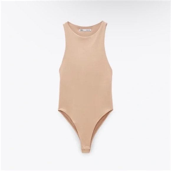 Zara Halterneck bodysuit in Nude - Picture 2 of 5